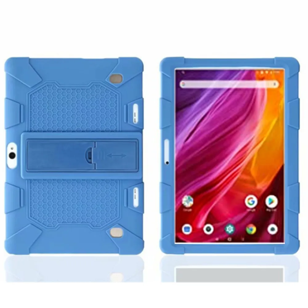 Синий Силиконовый чехол для планшета Dragon Touch 10 дюймов K10, мягкий силиконовый Регулируемый Чехол-подставка для Yuntab 10,1(K107/K17 - Цвет: Синий