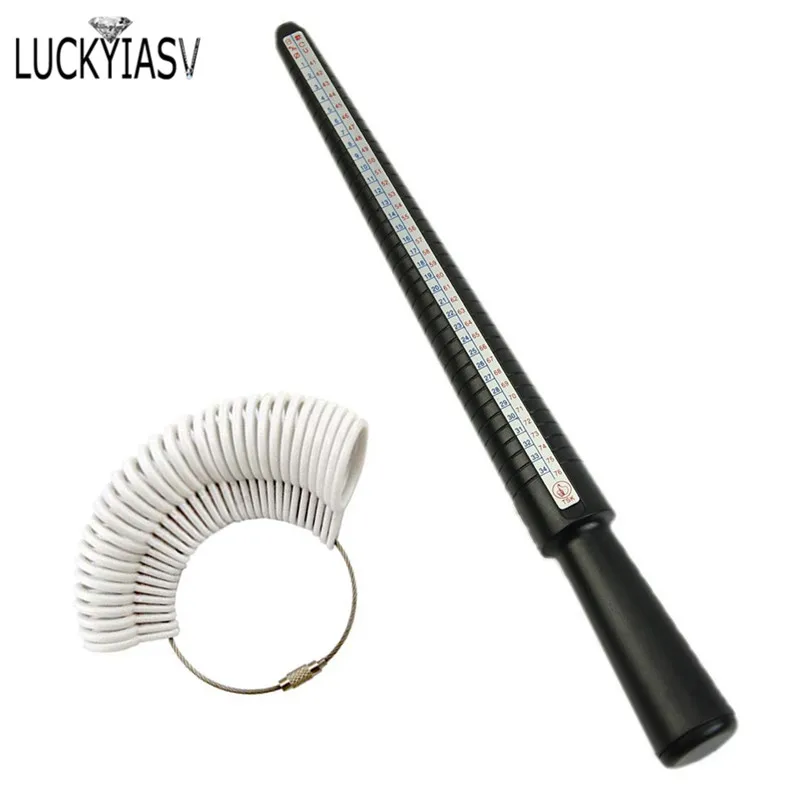 Jewelry Ring Sizer Mandrel Stick & Finger Gauge Measuring Tool Set