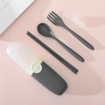 

Novelty 3Pcs Portable Tableware Travel Camping Outdoor Cutlery Fork+Spoon+Chopsticks Set