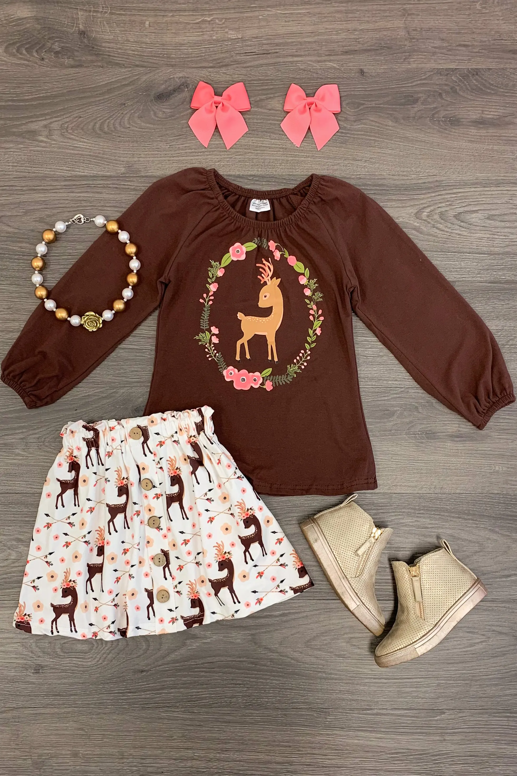 Emmababy Рождественская одежда для маленьких девочек футболка с длинными рукавами и цветочным принтом Топ+ длинные штаны, юбка на осень