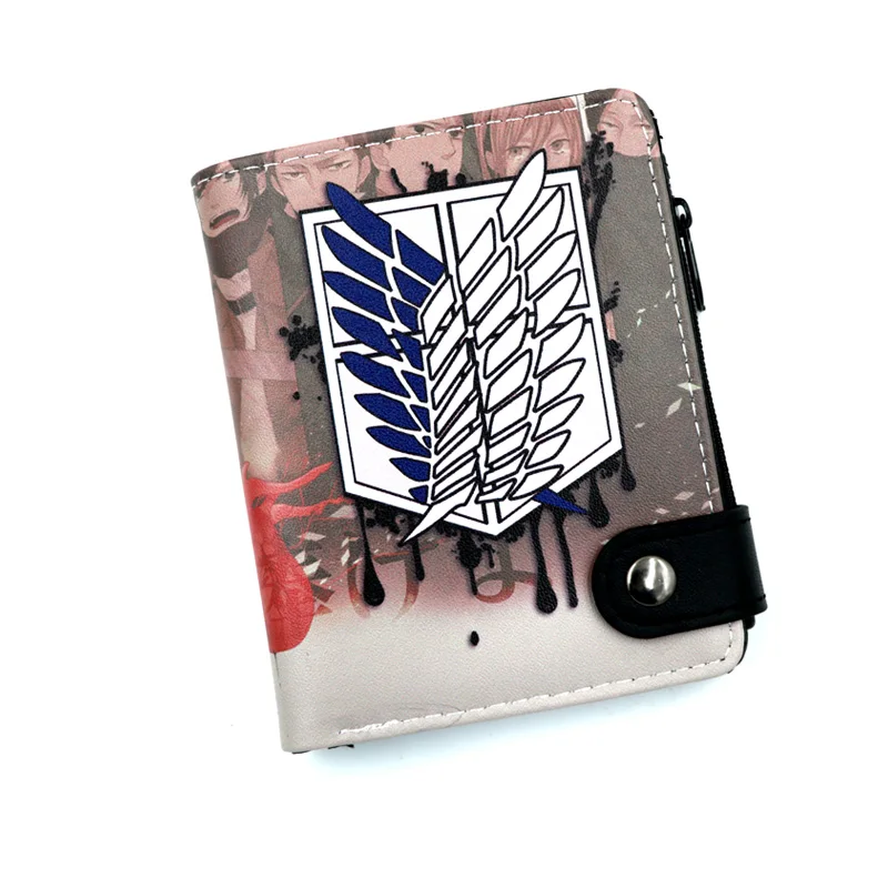 

Anime Attack On Titan Soft Button Wallet Zipper Coin Card Purse Type A