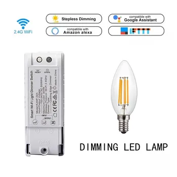 

Smart Light Switch 4* Dimmer Bulb + 1* Smart DIY Dimmer Module Light Switch APP Remote Control Voice Control Alexa Google Home