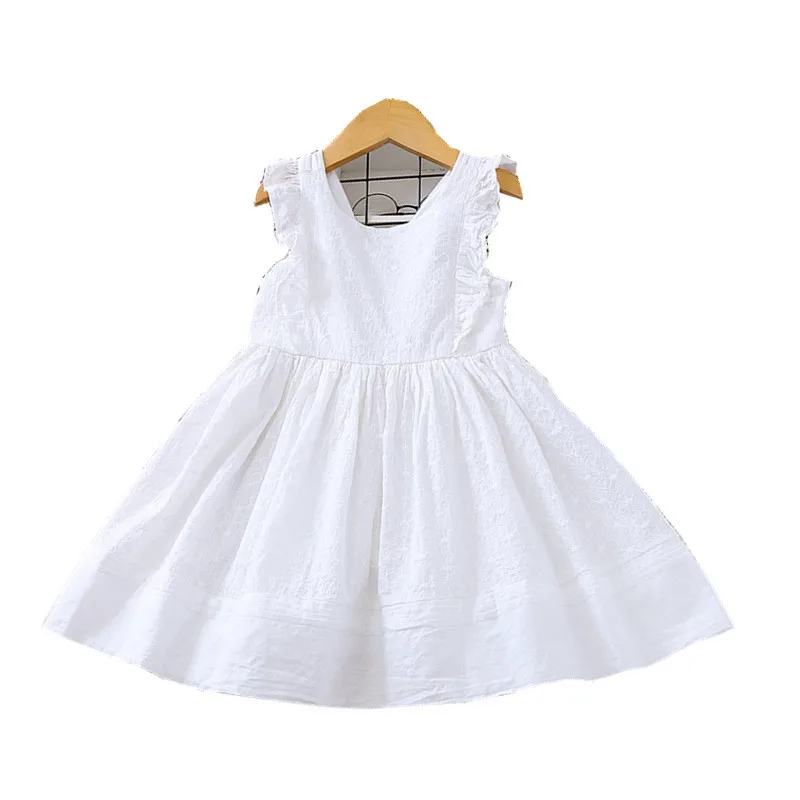 Модное кружевное платье с круглым воротником для девочек; коллекция года; летняя детская одежда