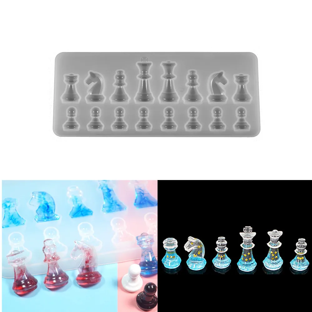 International Chess Shape Silicone Molds for UV Resin DIY Clay Epoxy Resin Pendant Mold  Jewelry Making Handmade Chess Moulds silicone picture frame moulds clay molds epoxy resin mold diy photo frame mould
