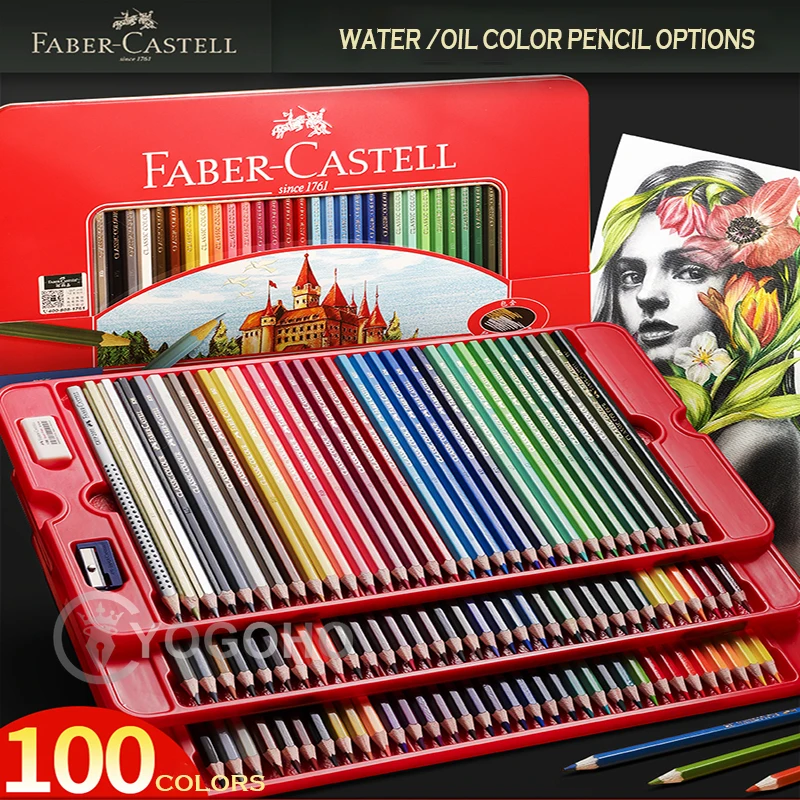 Faber-castell professionale 24/12/36/48/60/72/100 classico colore  oleoso/acquarello matita schizzo disegno pittura forniture d'arte -  AliExpress