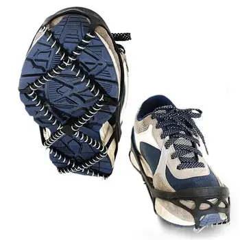 

HiMISS Shoes cover Steel Spring Anti-Slip Shoe Cover Strap Cleats Crampons Ice Snow Climbing Hiking Spikes Grips
