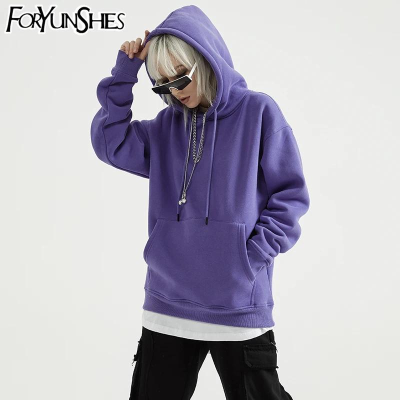 

Winter Women Fleece Oversized Hoodies Couple Thick Warm Cotton Basic Sport Pullovers Casual Jacket Boyfriend Hooded Sweatshirts