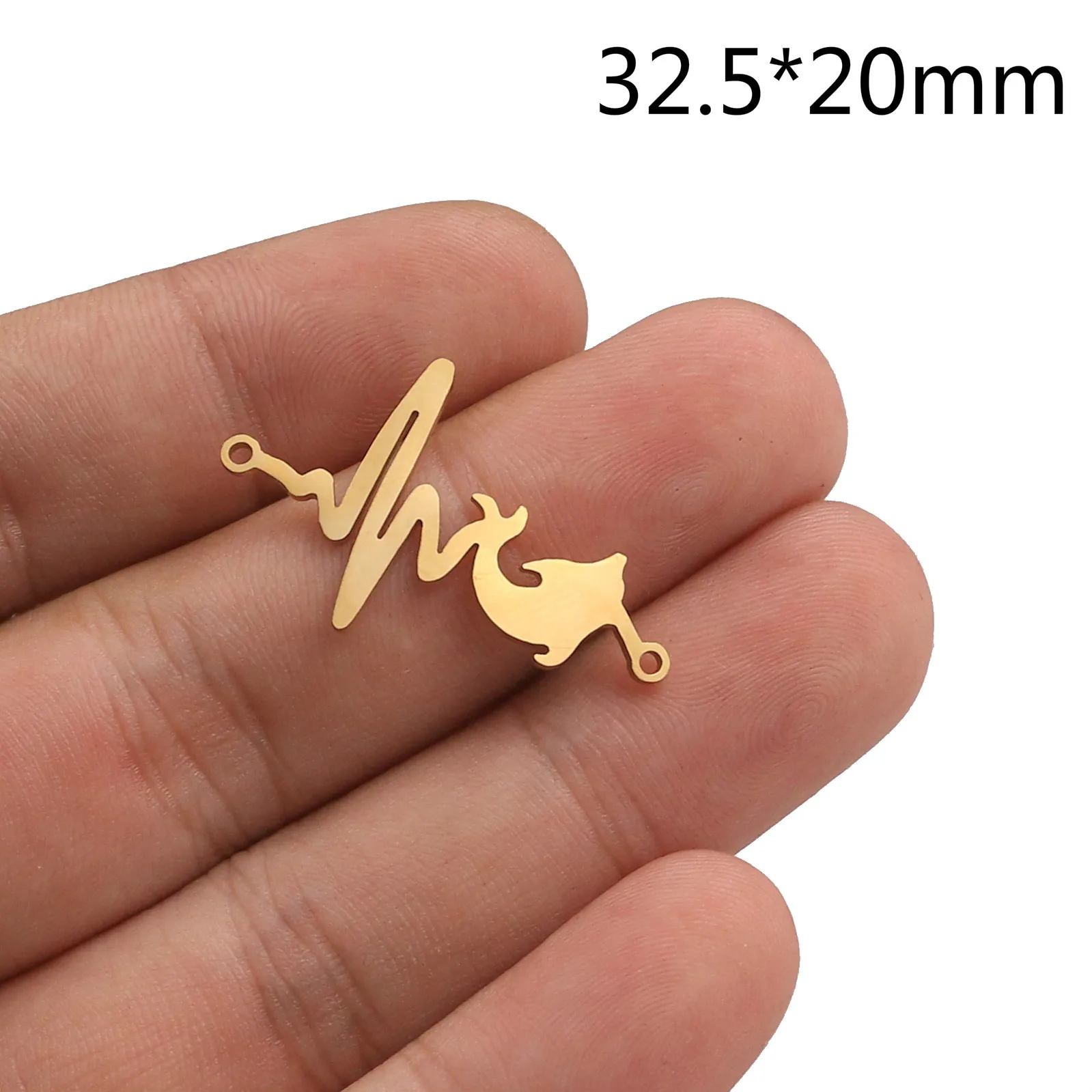Gold dolphin Aiovlo 5 шт./партия браслет из нержавеющей стали с мигалкой любовь гибкий соединитель подвеска Подвески DIY ремесла Ювелирная фурнитура - Цвет: Gold dolphin