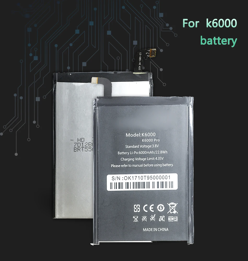 Для Oukitel K6000 Pro мобильный телефон 6000 мАч сменная батарея для мобильного телефона для Oukitel K6000 настоящая Замена высокого качества