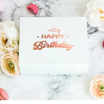 

Personalized Gift Box white and Foil silver Personalised Birthday Gift Box with Name and Age Will you be my maid of honor box