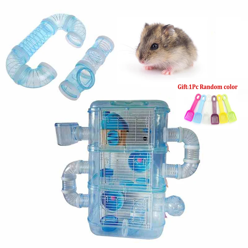 

DIY U-type Plastic Pipe Line Tube Hamster Toy For Small Animal Cages Training Connected External Tunnels Toys Pet Products