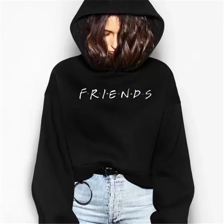 New Women's Letter Print Friends Hoodies Harajuku Long Sleeve Women's Sweatshirts Comfortable Winter Warm Hoodie Tracksuit Tops