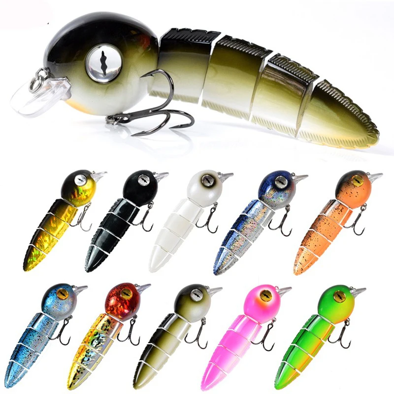 

152mm Multi Jointed Fishing Lures Floating Tadpole Durable Fiber Link Swimbait Fishing Tackle Bait Wobblers