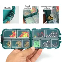 Waterproof Fishing Hook Bait Tool Storage Box Case With 10 Grids 9.9*6.5*3cm Black/Green Fishing Tools Tackle Boxes