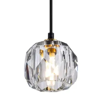 

Modern Crystal Pendant Light Mini Vintage Glass Contemporary Soccer Ball Shape Hanging Light Fixture Kitchen Living Room Bedroom