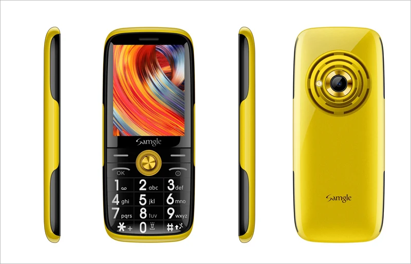 Samgle Bar 3g WCDMA телефон с функцией телефона Супер долгий режим ожидания большой дисплей клавиатура фонарь громкий динамик Whatsapp пожилых людей - Цвет: Yellow