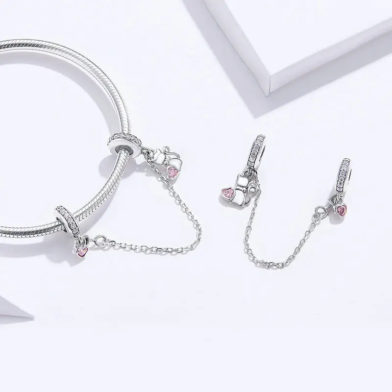 MOWIMO Настоящее серебро 925 пробы Kitty Cat Очаровательные Подвески для бус подходят к