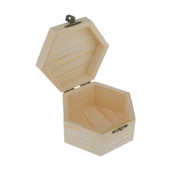 

4pcs Set Unpainted Plain Wooden Jewelry Box Trinket Gift Box