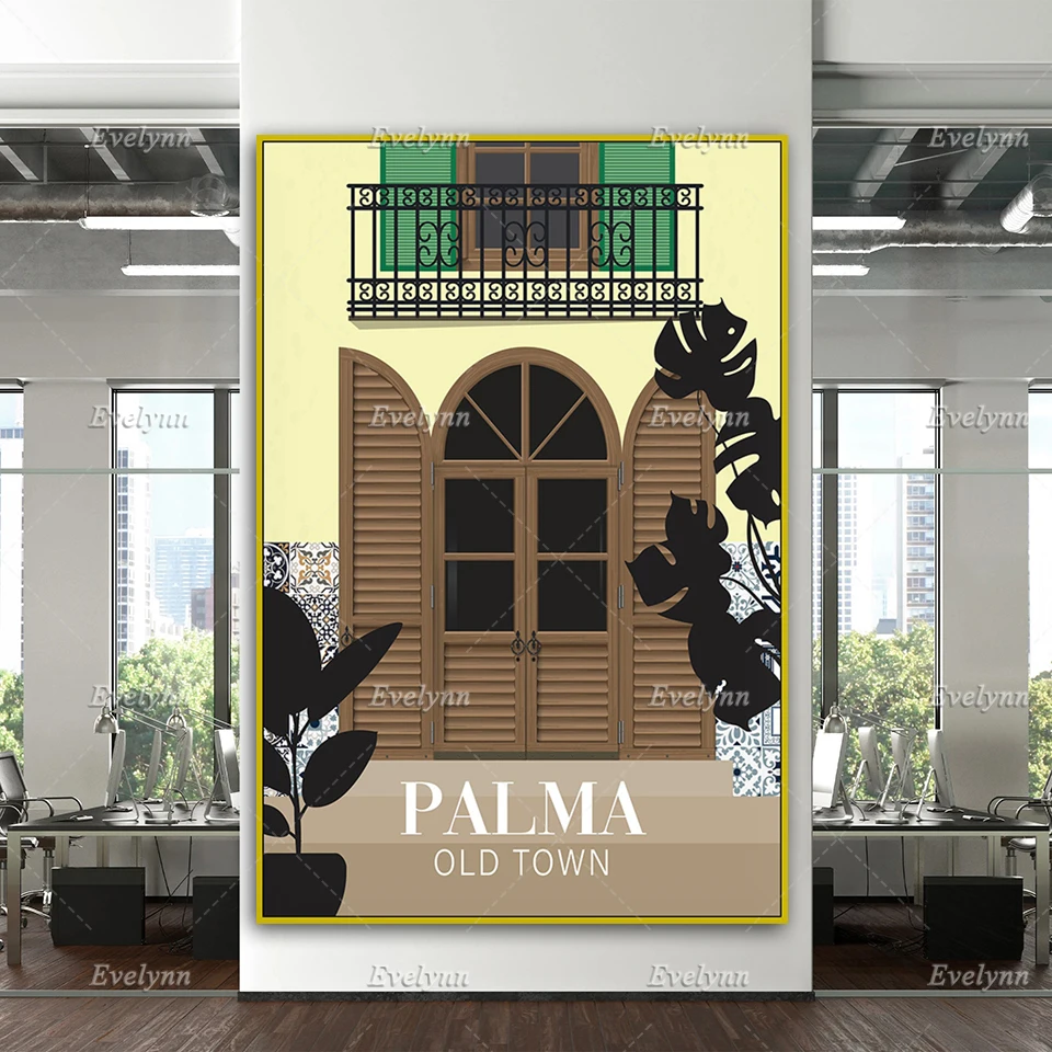 Poster Da Viaggio Palma, Stampa Da Viaggio Palma, Stampa Di Palma Di Palma Di Palma, Stampa Da Viaggio Di Palma, Regalo Di Tela Per Decorazioni Per La