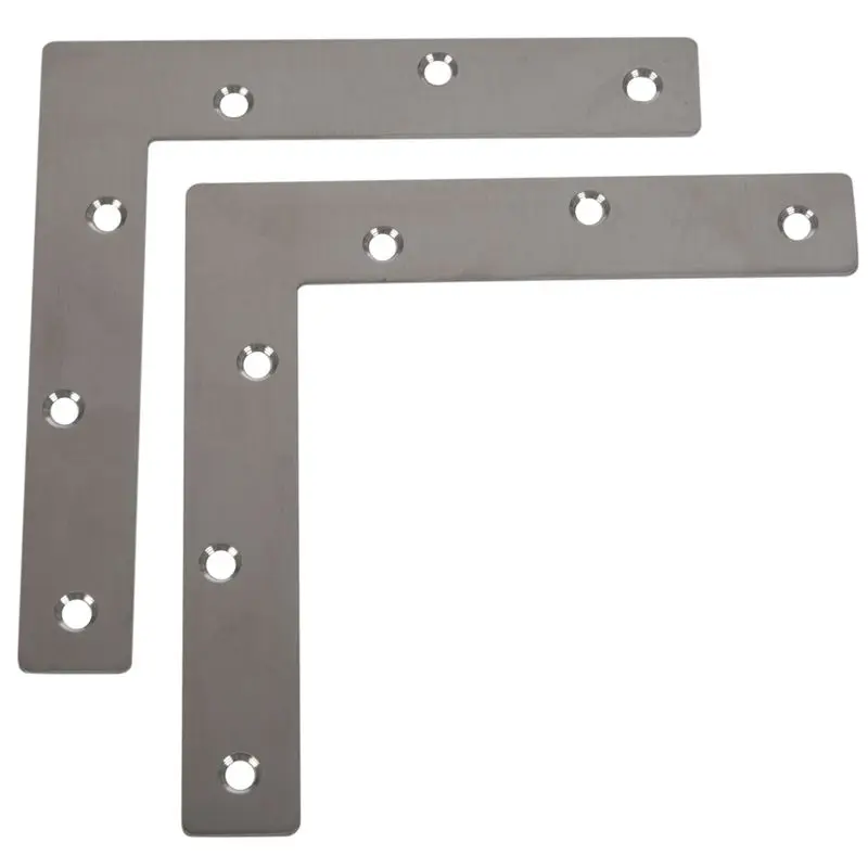 

2pcs 150mmx150mm Flat L Shape Corner Brace Repair Plate Angle Bracket