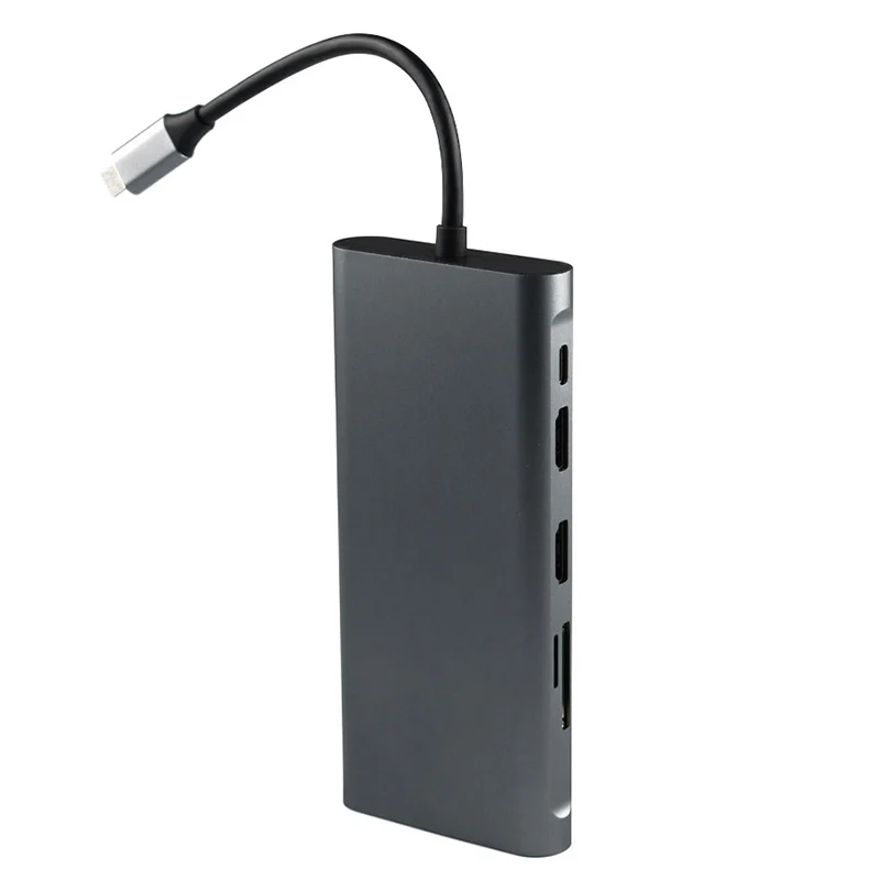 USB C концентратор ноутбук док-станция Тип C адаптер многофункциональный для Windows компьютер NC99 - Цвет: Черный