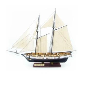 

DIY Ship Assembly Model Classical Wooden Sailing Boat Scale Decoration Wood Kits 1/130 Wooden Assembled "Harvey"（HARVEY1847）
