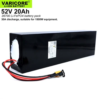 

VariCore 52V 20Ah 16S4P 26700 Lifepo4 Battery Pack 20A Maximum 60A Balanced BMS for Electric Boat E-bike 58.4V Lawn mower XT60