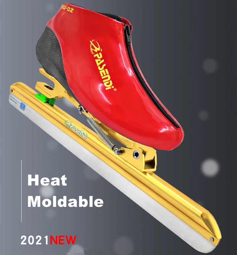 PASENDI Heat Moldable Long Track Ice Clap skates Inline Speed Skate