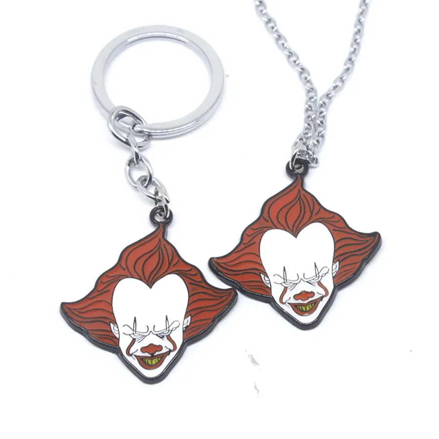 

Stephen King's It Pennywise Clown Keychain Metal Keychain Necklace