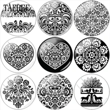 TAFREE Boho польский народный узор художественный стеклянный камень 12 мм/15 мм/16 мм/18 мм/20 мм/25 мм стеклянный кабошон демонстрационный плоский задний вывод