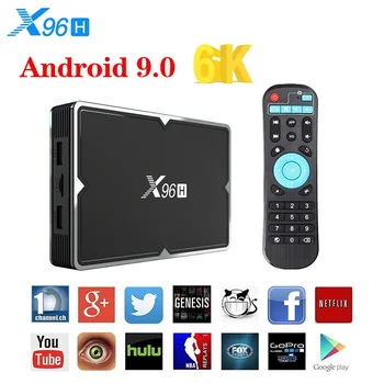 

X96H Android 9.0 TV Box 4GB 64GB H603 CPU Quad-core 6K 2.4G 5G Dual Wifi USB 3.0 BT4.1 H.265 Lan 100M Android Set Top Box