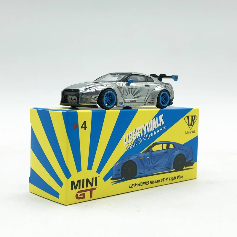 1: 64 литьевой сплав серый Nissan Gtr-lb Nissan Ares широкая ширина Модифицированная мини-сцена модель