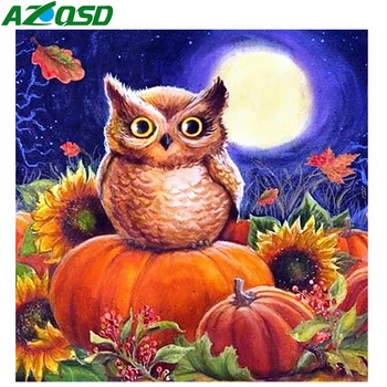 

AZQSD 5D DIY Diamond Painting Halloween Full Square/Round Drill Owl Diamond Mosaic Cross Stitch Home Decor Handmade Gift