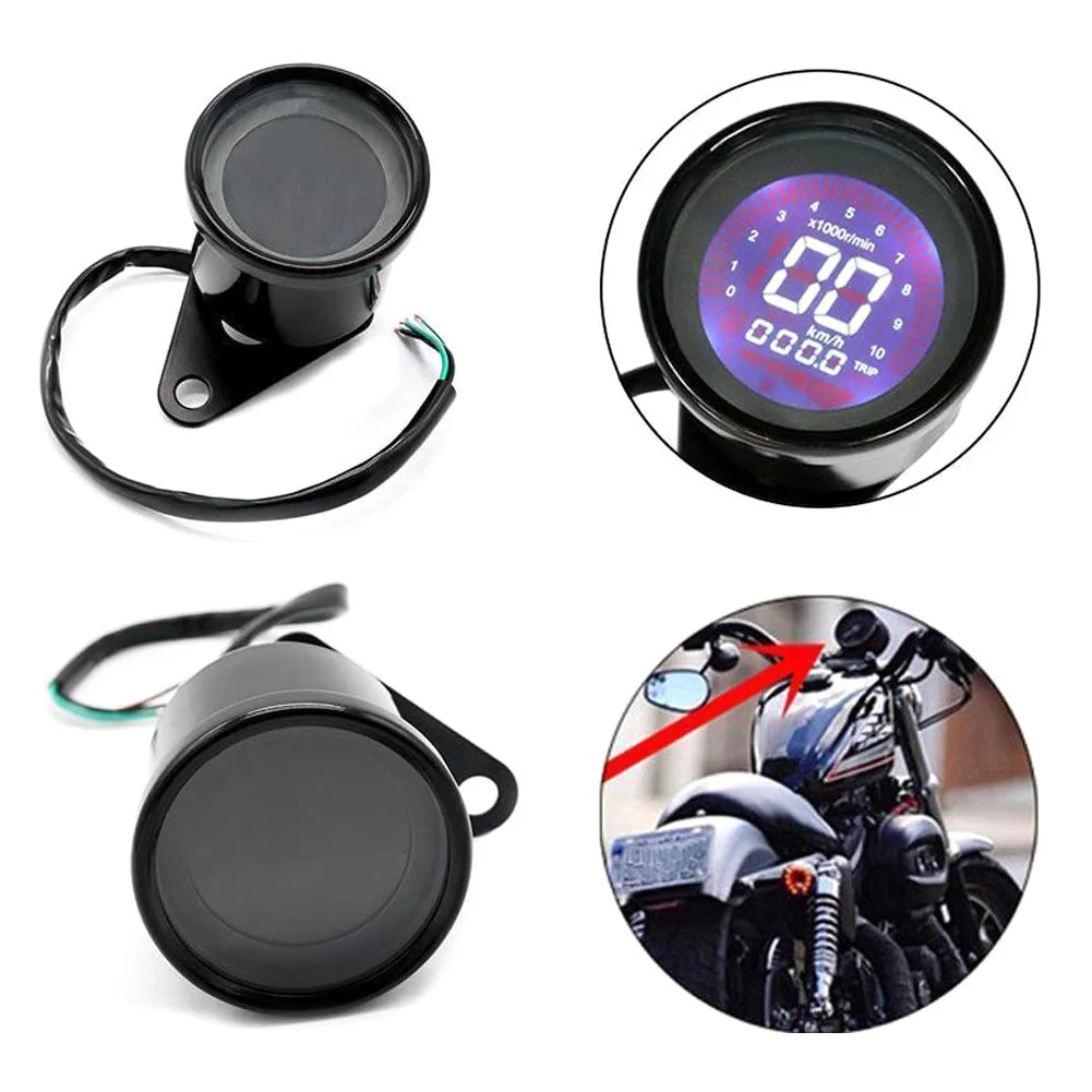 Acessórios da Motocicleta Universal Motocicleta Velocímetro Backlight Digital Tacômetro Odômetro Instrumentos Lcd 9 Universal motocicleta velocímetro backlight lcd digital tacômetro