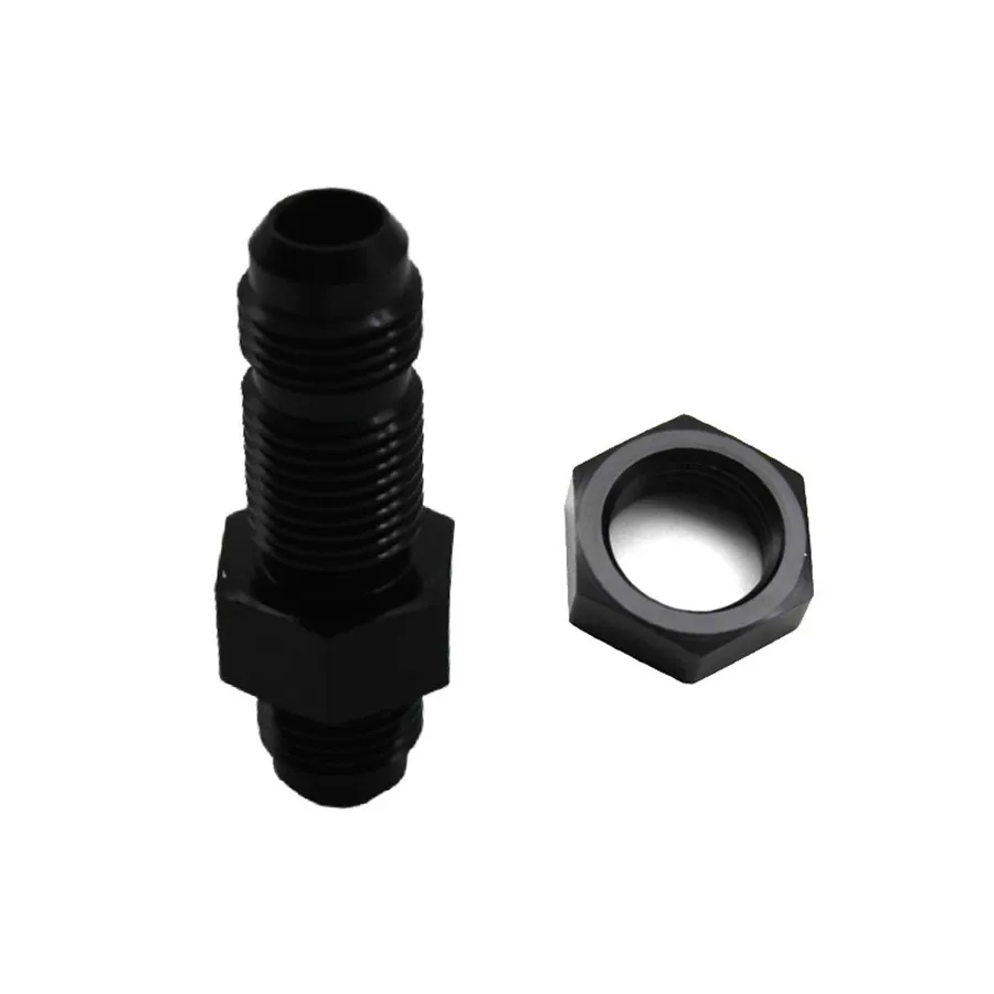 2 X AN6 (6AN) Male to Male Straight Aluminium Alloy Anodized Bulkhead Adaptors with Nut