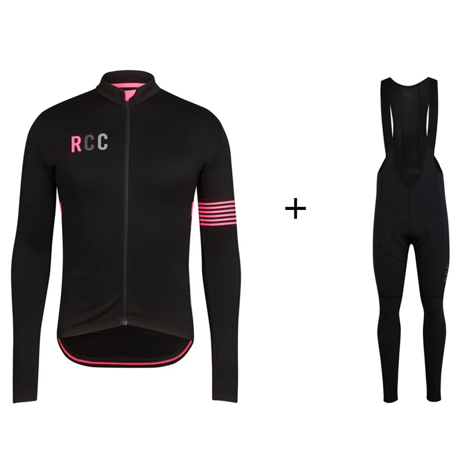 

New 2019 RCC mens Cycling Jersey sets winter Long sleeve cashmere Custom Ropa-Ciclismo bib race Clothing tops maillot ciclismo