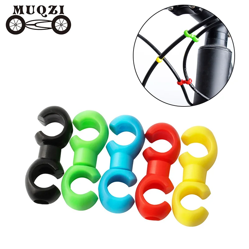 MUQZI 10Pcs Bike Line buckle Derailleur Shift Brake Line Pipe fixed Cable Clasp Rotatable Clip MTB R