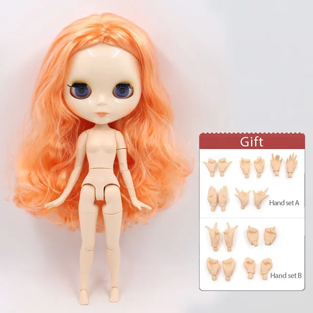Ледяная фабрика Blyth кукла 1/6 BJD индивидуальные обнаженные тела с белой кожей, глянцевое лицо, подарок для девочки, игрушка - Цвет: BL2023 b