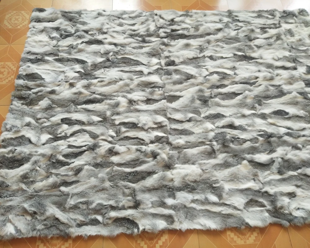 Настоящее лоскутное одеяло из меха кролика натуральный кроличий мех ковры для гостиной меховой ковер Tapetes para casa sala напольный коврик Новинка