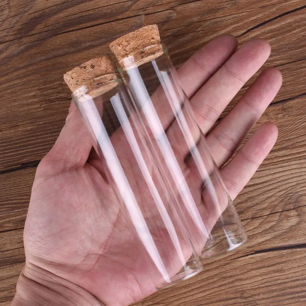 24pcs 60ml Size 30*120mm Test Tube with Cork Stopper Spice Bottles