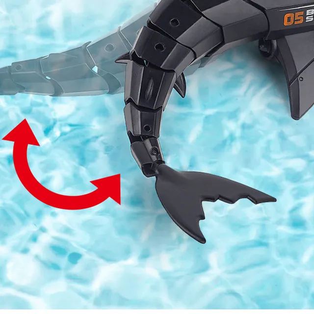 RC Submarine Shark New 2.4G Remote Control Electric Shark Rechargeable Water Children's Electric Toy Gift  Remote Control Boat 3