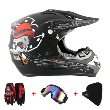 

Motorcycle Helmet Mens Moto Cross Protect HelmetS Downhill MTB DH Off Road Motocross Racing Helmet DOT with 3 gifts