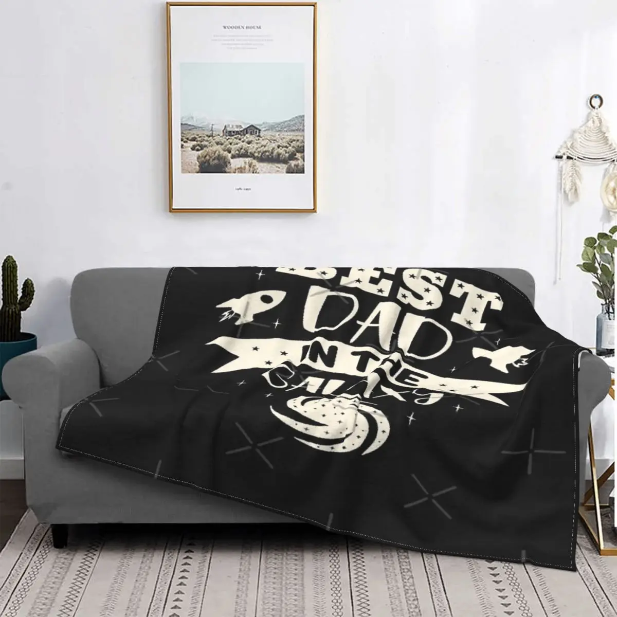 Manta A Cuadros Con Capucha Para El Hogar, Colcha De Verano Con Estampado De Best Dad In The Galaxy Di C902, Ideal Para Cama, So