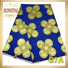 Ткань с золотым восковым принтом RONVITAL, африканская ткань с принтом, женское платье, сделай сам, восковая ткань в нигерийском стиле, хлопок, 6 ярдов/