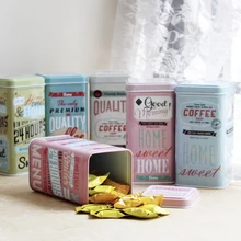 Винтажная металлическая квадратная конфета, оловянные украшения, железная коробка для чая, кофе, для хранения монет, квадратная коробка, чехол T8WB