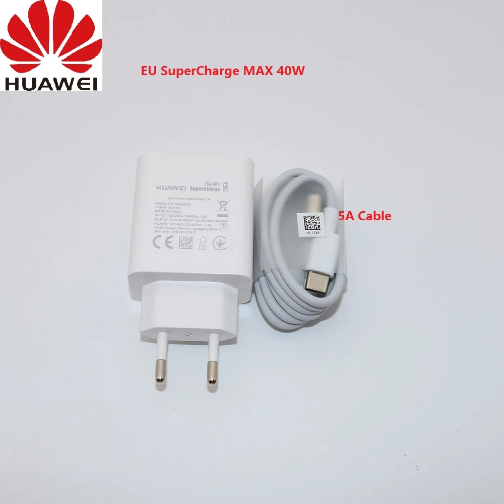 Зарядное устройство HUAWEI Wall Supercharge для Mate 20 pro RS P20 P30 зарядное с деформацией 10 в 4 а 40