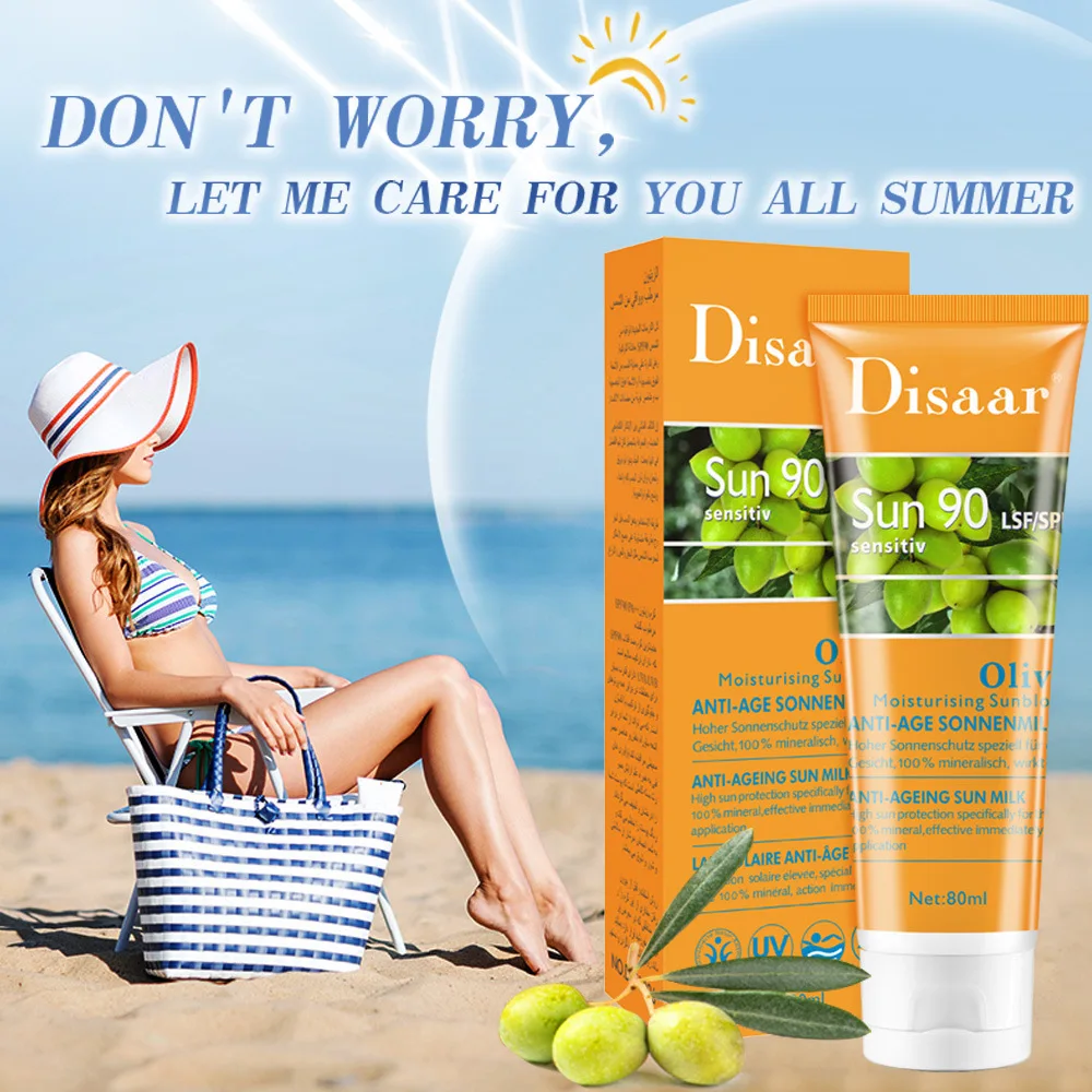 Disaar Spf90 Olive Body Sunscreen Antisun, Antiwrinkle, Aging