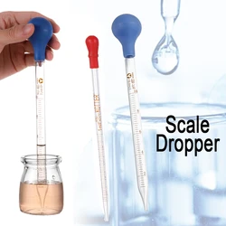 1Pcs 5/10ml Rubber Head Transparent Glass Scale Dropper Liquid Transfer Glass Graduated Pipettes Test Tubes Lab Scale Supplies