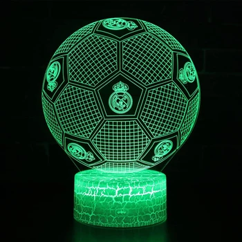 

Bedroom Bedside Decoration Creative Gift 7 Color USB Crack Touch Black Football Light Children Birthday Christmas Gifts