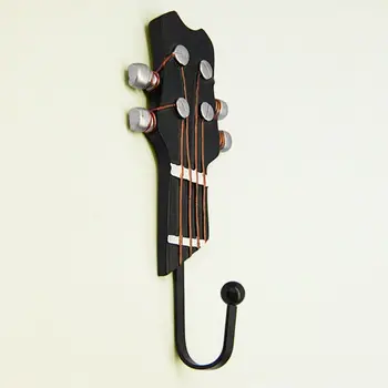 

Set of 3 Decorative Wall Hooks - Iron Hooks, Shabby Chic Guitar Shaped Hooks